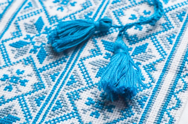 Ukrainian embroidery a fragment of male shirts — Stock Photo, Image