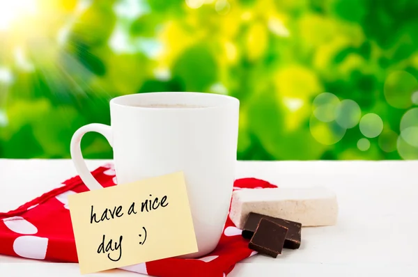 Have a nice day with smile and coffe — Stock Photo, Image