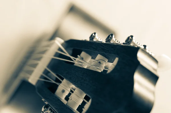 Fragment gitara akustyczna. Przetwarzanie w stylu vintage — Zdjęcie stockowe
