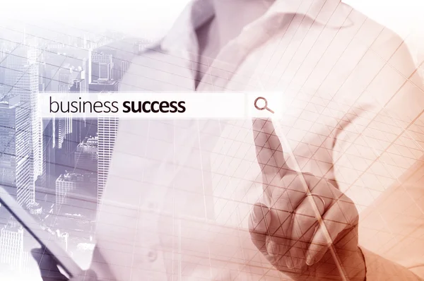 사업가 사업 팀 검색 버튼을 누르면입니다. 비즈니스 성공. — 스톡 사진