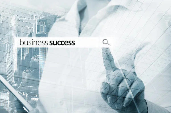 사업가 사업 팀 검색 버튼을 누르면입니다. 비즈니스 성공. — 스톡 사진