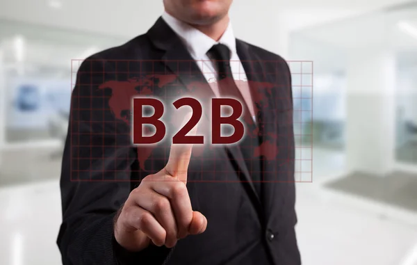 İş zeka kavramı adam B2b seçme tuşuna basarak