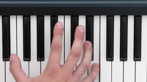 Mains jouant de la musique sur le clavier du piano — Video