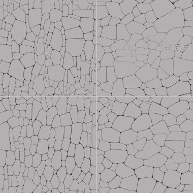 Vektör dekoratif, pürüzsüz taş duvar dokusu seti