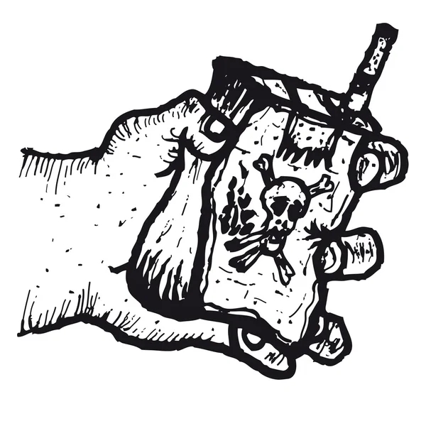 Hand som håller ett paket cigaretter — Stock vektor