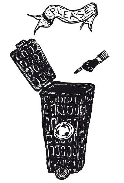 Open trash can icon — 图库矢量图片