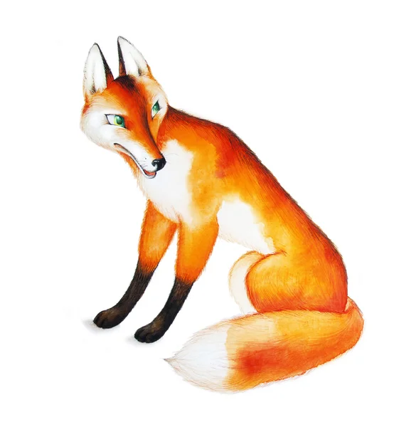 Fox in the children's style — Stock Photo, Image