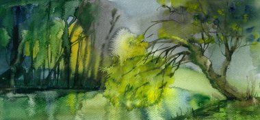 Göl kenarında söğüt