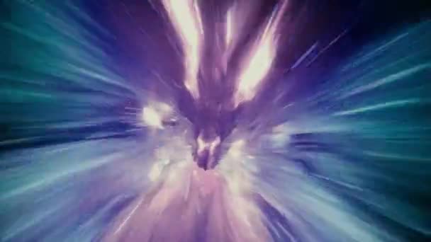 Wormhole magico una torsione nel volo nello spazio esterno in un buco nero — Video Stock
