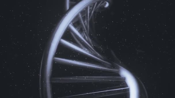 Изолированная спираль ДНК в макро крупным планом 4k — стоковое видео