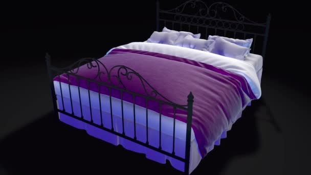 Cartoon Shaded Bed with Rotating Camera Around Bed 4k