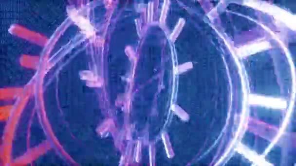 İkili Başlıklı Gelecek Kuantum Bilgisayar Makinesi 4k 'ı gösterir — Stok video