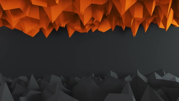 Abstrakte Low Poly Dark und Orange Hintergrund 4K — Stockvideo