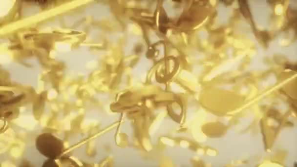 황금색 음악 노트 4K — 비디오