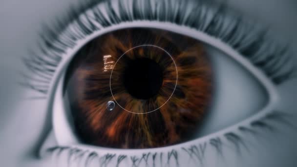 Obiettivo a contatto intelligente del dispositivo occhi ad alta tecnologia 4K — Video Stock