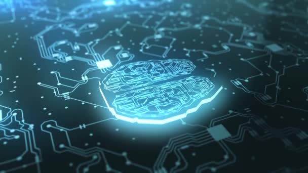 Künstliche Intelligenz im digitalen Gehirn Netzwerkverbindung 03 4K — Stockvideo