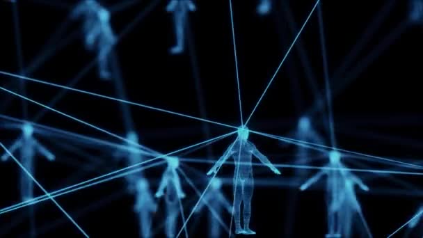 Koneksi Jaringan Otak dari Masyarakat yang berbeda Dalam Antarmuka Komputer Holografik — Stok Video