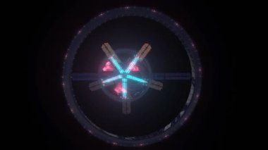 Gelecekçi Uzaylı Uzay İstasyonu Hologram 4k