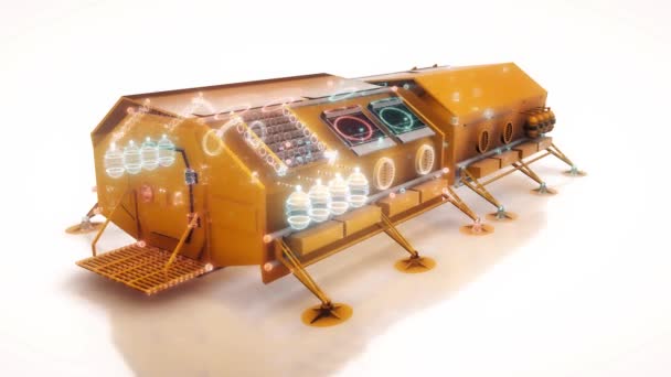 Жилой модуль планетарной обитаемой станции 4k — стоковое видео