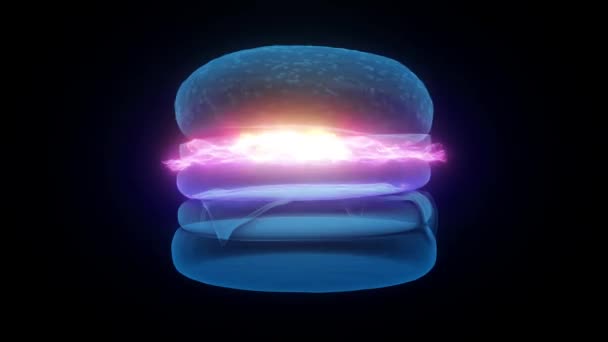 El holograma 4k de Burger Hud — Vídeo de stock