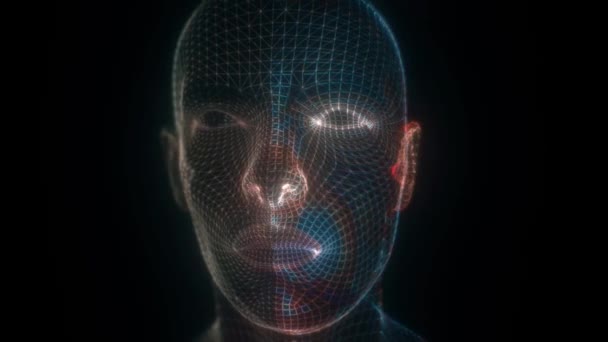 Résumé Numérisation d'hologramme de Hud de visage humain 4k — Video