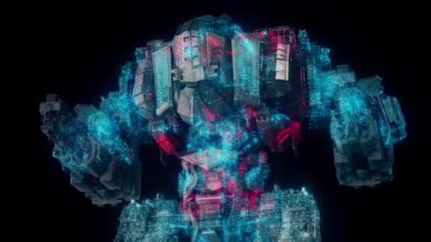 Robot Mech holograma 4k — Vídeo de stock