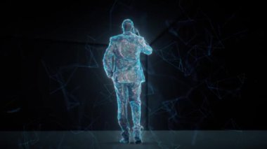 Dijital İşadamı 4K ile konuşuyor.