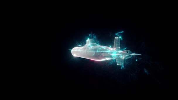 Holograma submarino Hud 4k — Vídeos de Stock