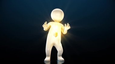 Yaratıcı parlak fikri olan kavramsal insan ampulü 4k