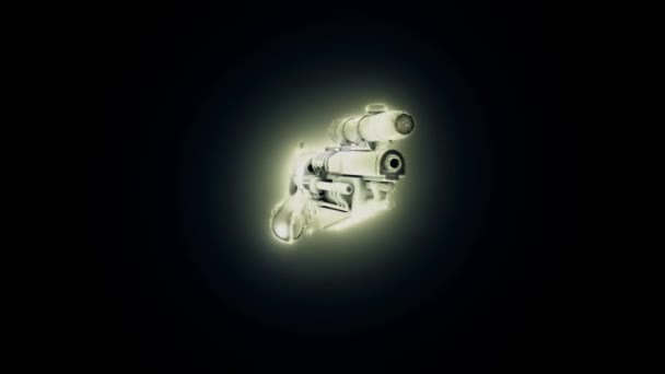 Holograma de pistola Steampunk 4k — Vídeos de Stock
