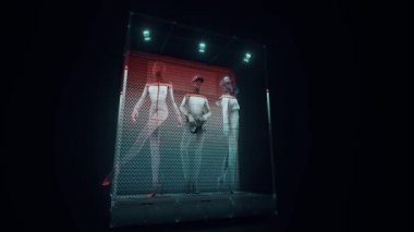 dijital kadın mankenler 3D hologram 4k