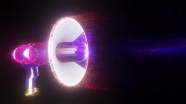 Neon Parlayan Eski Soyut Megafon 4k