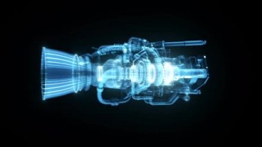 Roket Motoru Hud Hologram 4k