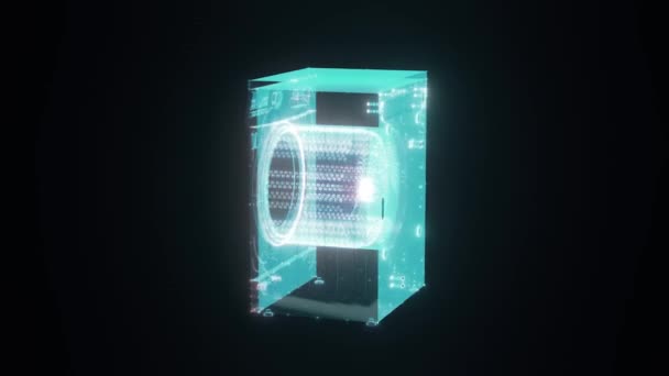 Digital washing machine hologram 4k — Stock Video