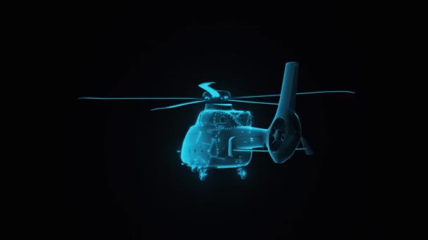 Helikopter hologramı 4k — Stok video