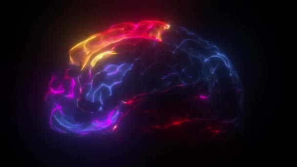 Нейронные импульсы мозга процесс мышления 4k — стоковое видео