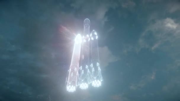 Falcon Rocket hologram di langit 4k — Stok Video