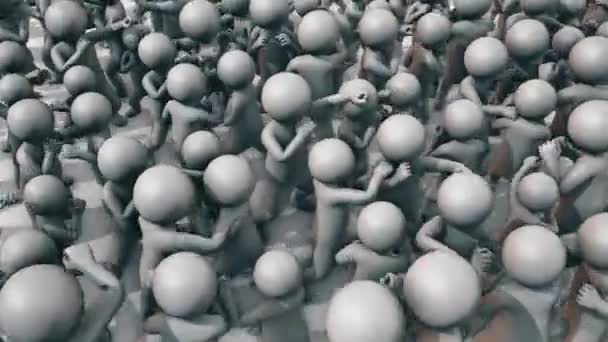 Представление толпы людей, борющихся друг с другом 4k — стоковое видео