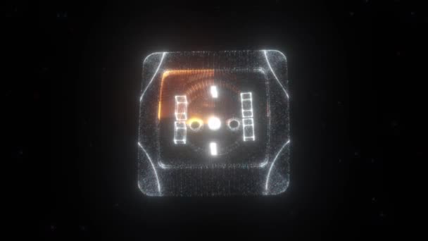 Enchufe de corriente alterna o holograma de enchufe 4k — Vídeos de Stock