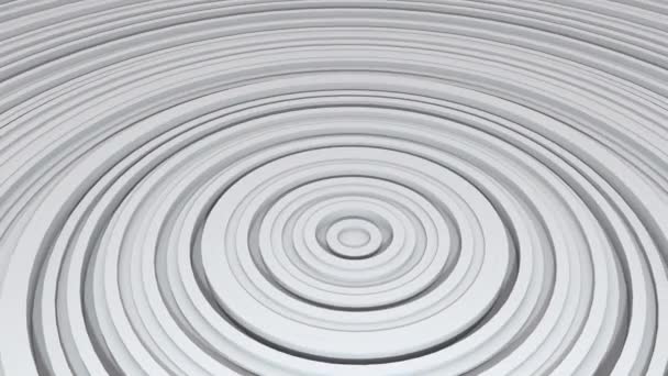 Abstract patroon van cirkels met het effect van verplaatsing Witte schone ringen — Stockvideo