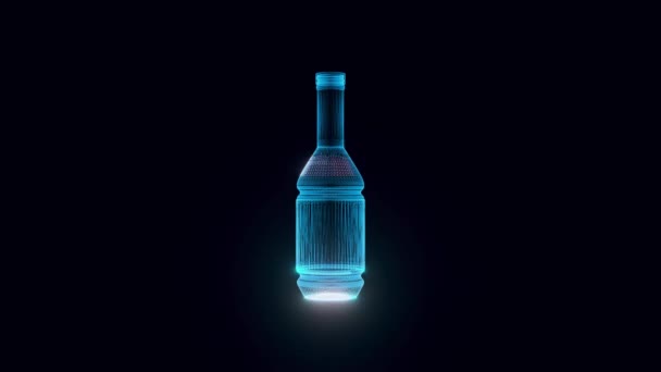Голограмма бутылки без клейма 4k — стоковое видео