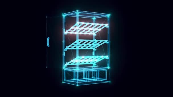 Non Chladírenské pečivo Case hologram 4k — Stock video