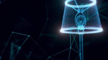 Ayakta duran lamba ışığı hologramı 4K 'yı kapatın.