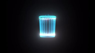 Çöp kutusu hologramı 4k
