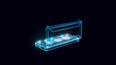 Modern taşınabilir gaz aralığı ya da kamp ocağı hologramı 4k
