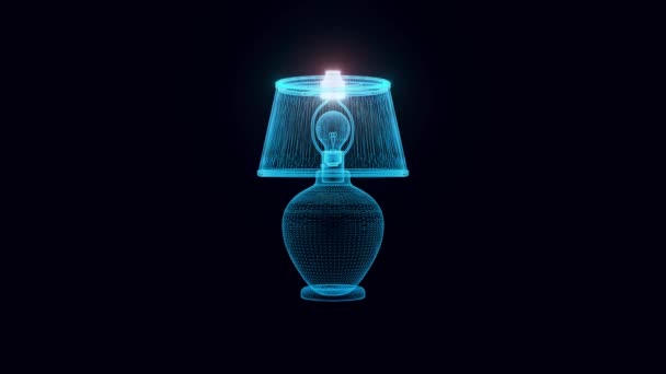 Lampa stołowa hologram 4k — Wideo stockowe