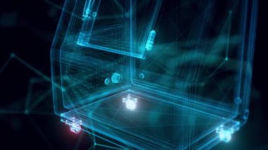 Buzdolabı hologramı. 4K 'yı kapatın.
