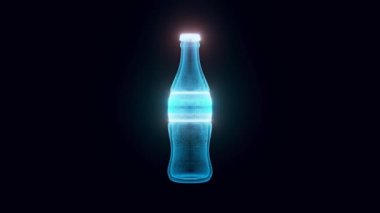 Markasız cam soda şişesi hologram 4k