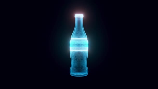 Unbranded Glass Soda μπουκάλι ολόγραμμα 4k — Αρχείο Βίντεο