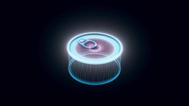 Kapalı metal teneke kutu hologramı 4K